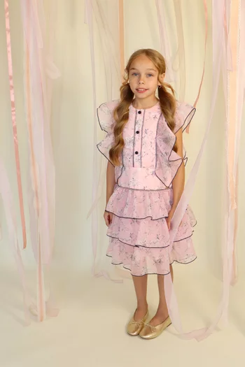 Floral-print Ruffled Dress