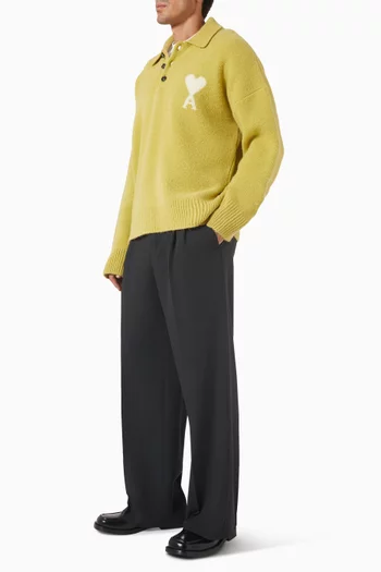 سترة بولو آمي دي كور مزيج صوف ألبكة