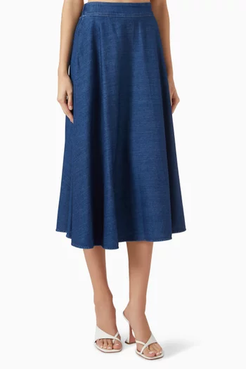 Figura Flared Skirt in Denim