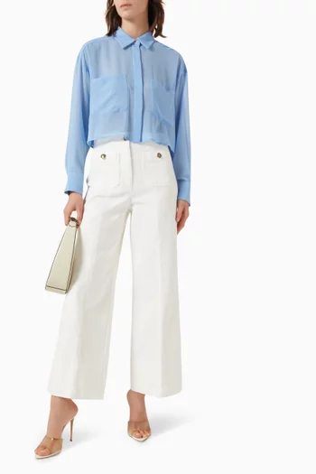 Nocher Crop Shirt in Georgette Crepe