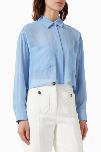 Nocher Crop Shirt in Georgette Crepe