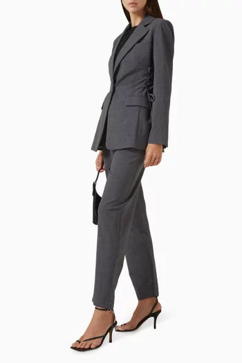 Straight-fit Stretch Blazer in Wool-blend