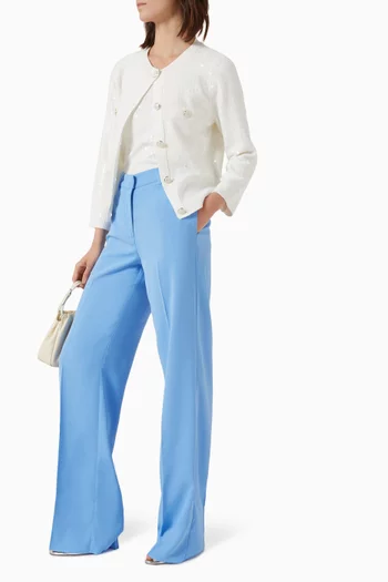 Pascia High-waist Pants in Satin Crepe