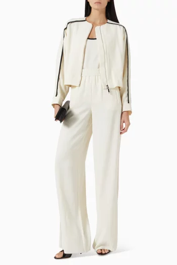 Stilla Wide-leg Pants in Crepe Satin