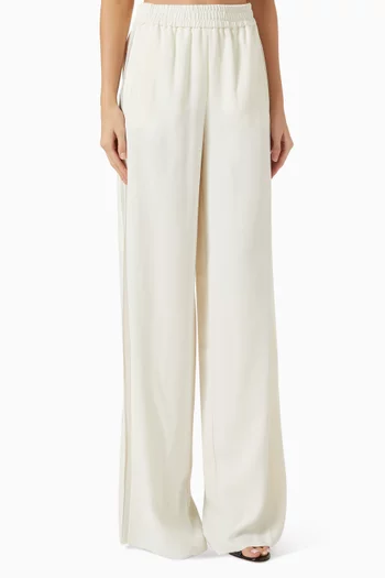 Stilla Wide-leg Pants in Crepe Satin