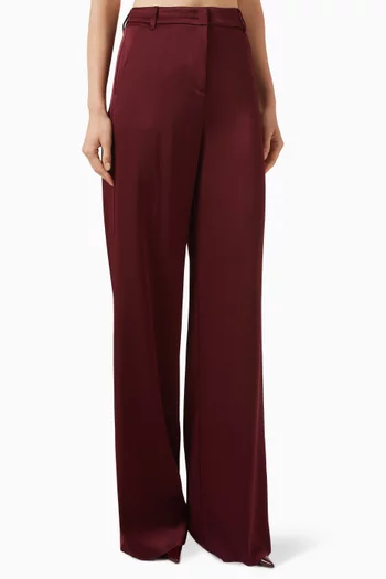 Wolf Wide-leg Pants in Satin