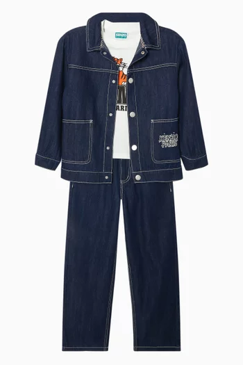 Logo-embroidered Jacket in Denim