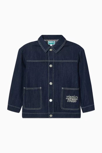 Logo-embroidered Jacket in Denim