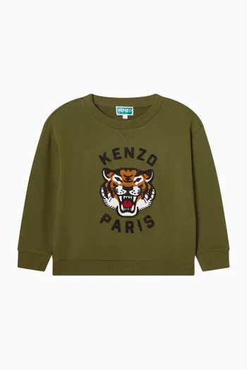 Embroidered Sweatshirt in Cotton