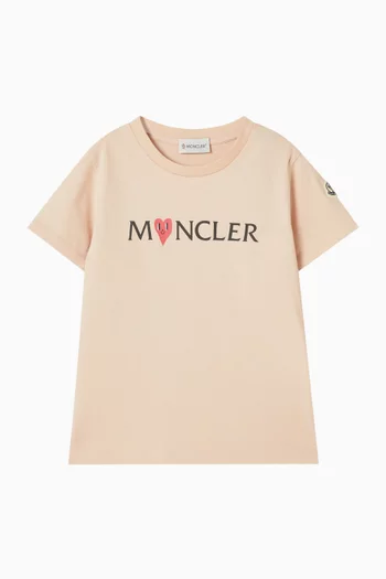 تي شيرت بشعار الماركة على شكل قلب قطن