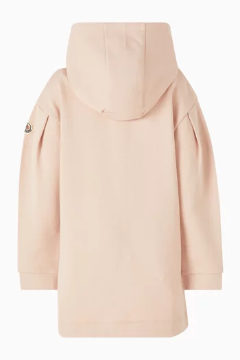 Heart Motif Hoodie Dress in Cotton Fleece