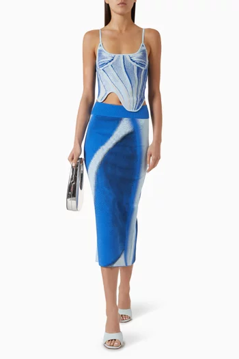 Sophie Cherry-print Midi Skirt