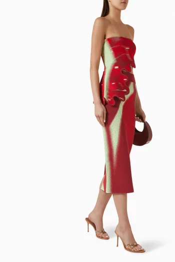 Sophie Cherry-print Midi Skirt