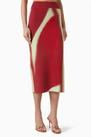 Sophie Cherry-print Midi Skirt