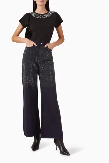 Crystal-embellished Jeans in Denim