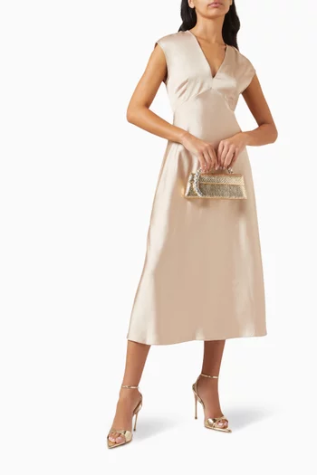 Fluid Midi Dress in Satin