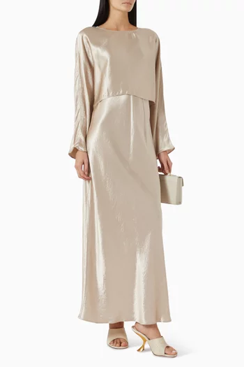 Tamia Twinset Slip Dress in Satin