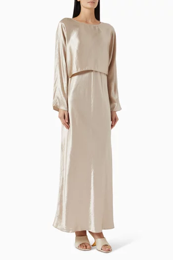 Tamia Twinset Slip Dress in Satin