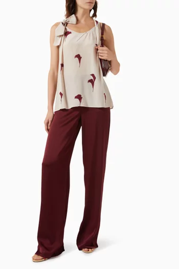 Fucino Printed Top in Silk Crepe de Chine