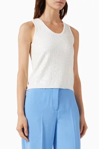 Siena Sequin-embellished Tank Top in Cotton Blend