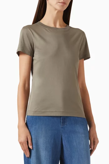 تي شيرت بفتحة رقبة مستديرة قطن