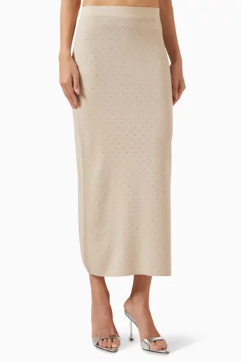 تنورة متوسطة الطول بقصة ضيقة صوف