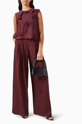 بلوزة بعقدة قطن وحرير