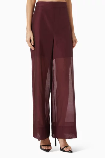 Pianta Sheer Pants in Cotton-silk Voile