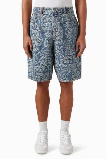 Macrame Shorts in Denim