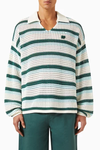 V-neck Polo Sweater in Cotton