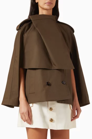 Double-breasted Cape in Gabardine