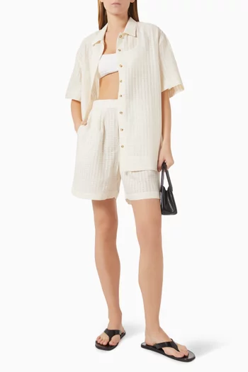 Montauk Stripe Shirt in Cotton-linen
