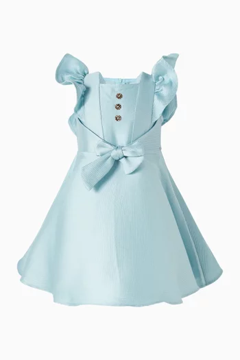 فستان بحزام وكشكش