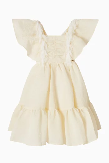 فستان واسع بكشكش 