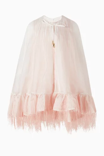 فستان واسع بكاب بكشكش وقصة على شكل حرف A‏