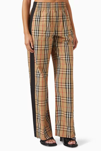 Check-print Pants in Cotton