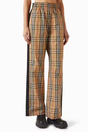 Check-print Pants in Cotton