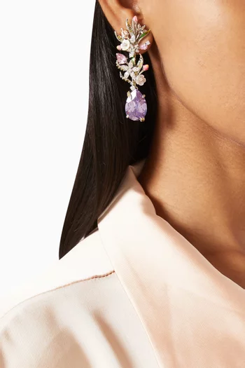 Posie Earrings in 18kt White Gold & Rhodium Vermeil