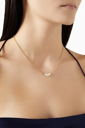 Karma Mother of Pearl & Diamond Necklace in 18kt Gold