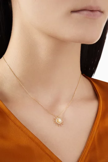 Mini Sparkle Sun Diamond Necklace in 18kt Gold