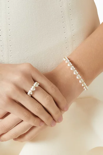 Atom Enamel & Diamond Ring in 18kt Gold