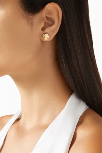 أقراط فرانكا فضة إسترلينية مطلية بذهب عيار 18‏