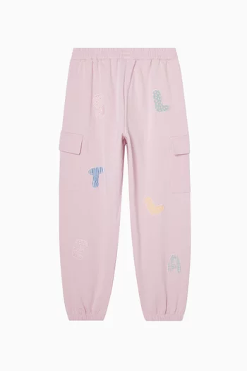 Patch Logo Cargo Sweatpants in Cotton-blend