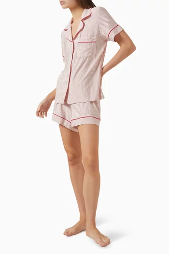 طقم بيجاما جيزيل شورت بنقشة مخططة تينسيل مودال