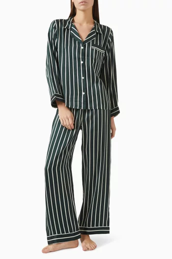 Inez Printed Long Pyjama Set in Silk