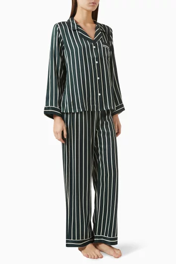 Inez Printed Long Pyjama Set in Silk