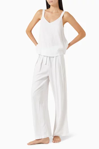 Relaxed Pants in Linen-blend