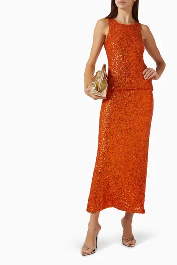 تنورة دوريس مطرزة بالترتر