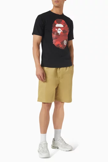 Color Camo Big Ape Head T-shirt in Cotton