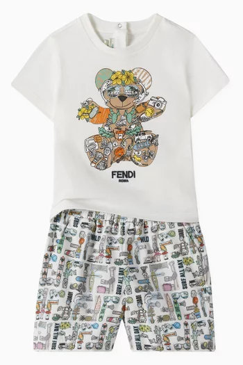 Crest-print T-shirt in Cotton